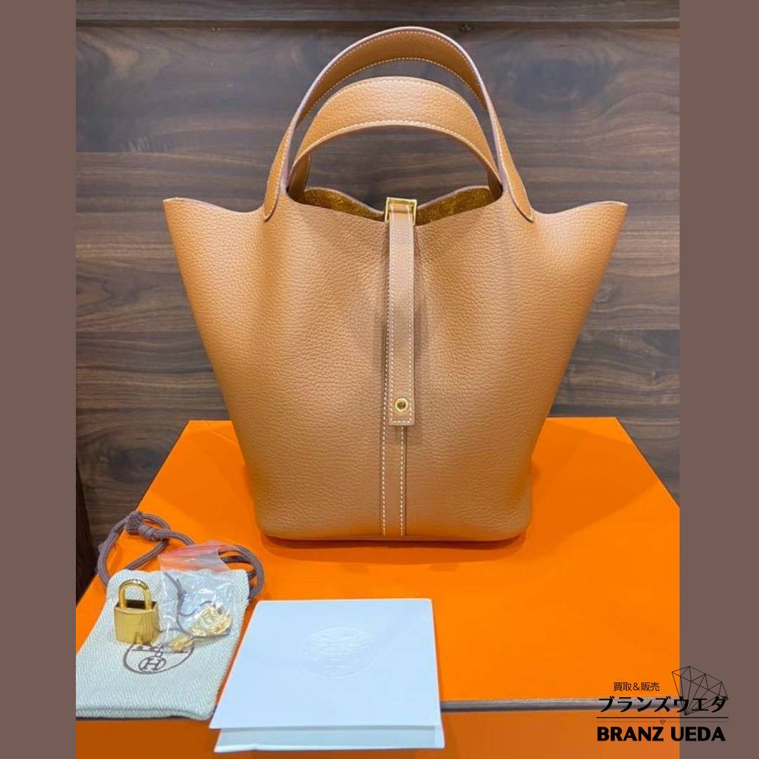 新品 HERMES エルメス ピコタンロック MM トートバッグ トリヨンクレマンス 希少ゴールド金具 ゴールド金具 2024.1月購入品 B刻印