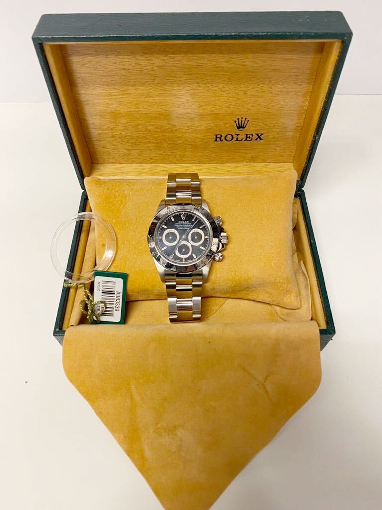 極美品 ROLEX ロレックス 16520 デイトナ SS ブラック文字盤 自動巻 腕時計 エルプリメロ メンズ 箱/グリーンタグ A番 フルコマ